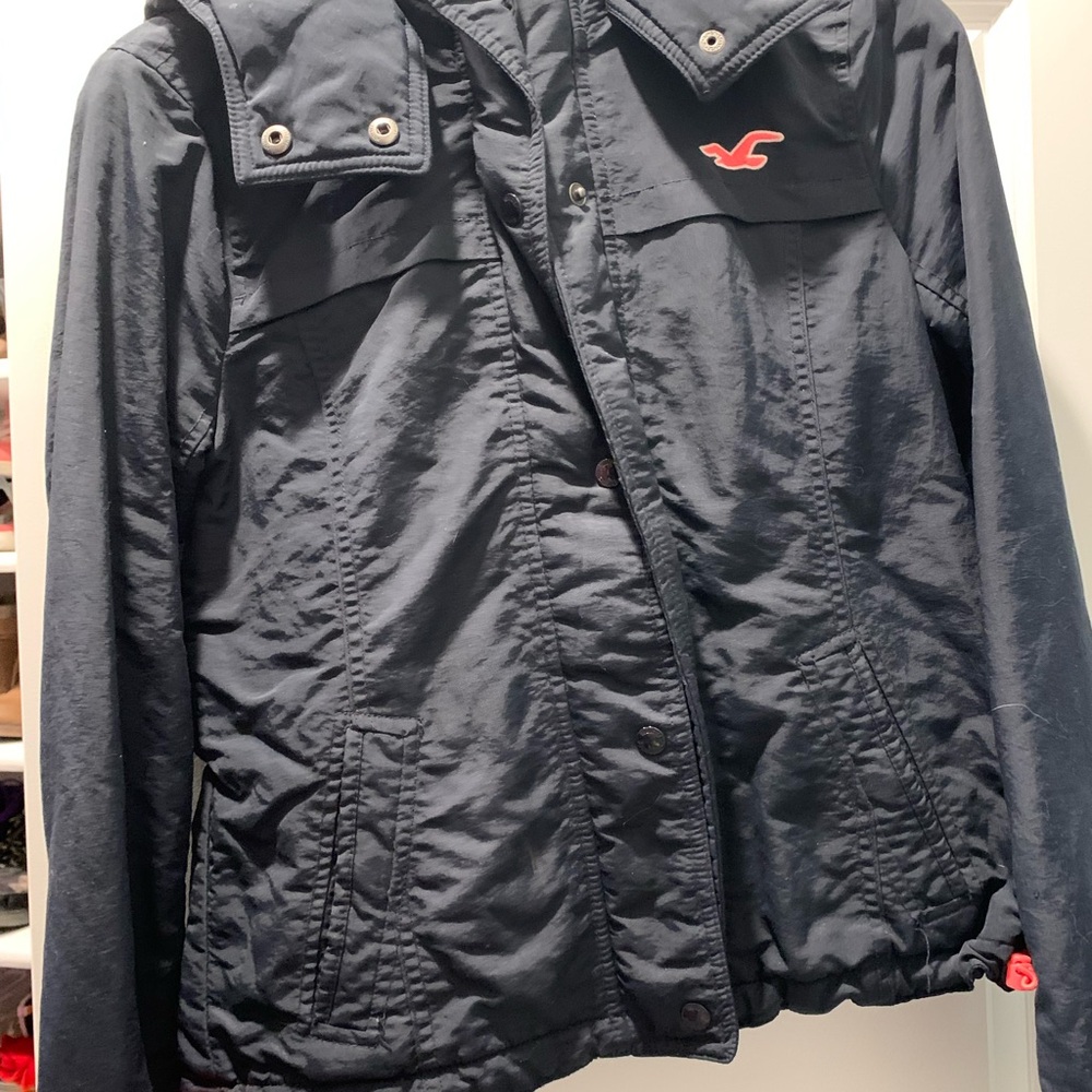 Hollister Black and Red All-Weather Jacket